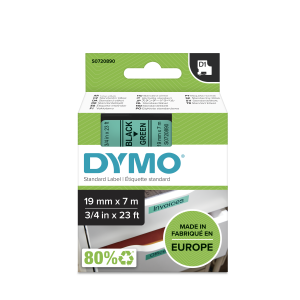 DYMO D1 Labelling Tape - Removable Polyester - Black on Gre