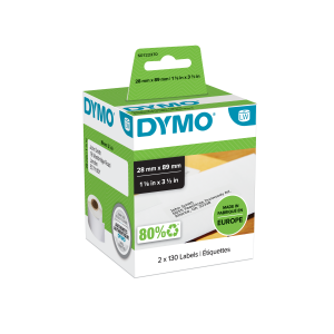 LabelWriter Labels - 28mmx89mm - Black on White - Box of 130