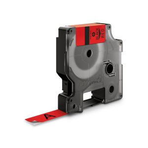 D1 Label Tape - Removable Poly - Black on red