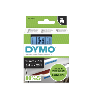 D1 Label Tape - Removable Poly - Black on Blue - 19mmx7m