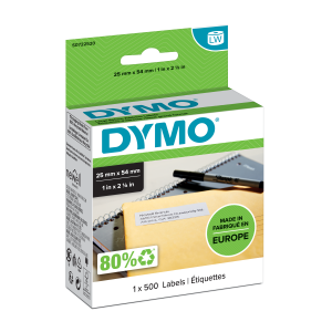 LabelWriter Labels - 25mmx54mm - Black on White - Box of 500