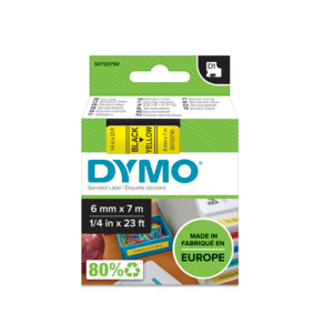 DYMO D1 Labelling Tape - Removable Polyester - Black on Yel