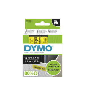 D1 Label Tape - Removable Poly - Blue on White - 24mm x 7m